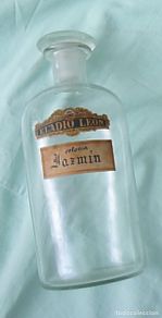 Antigüedades: antiguo frasco cristal para farmacia,botica ,ultramarinos,coloniales..tapon cristal original ..
